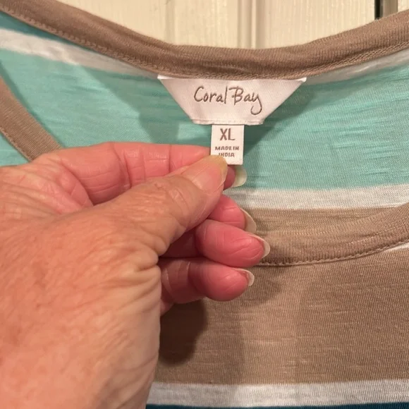Coral Bay XL - Greens and Tan Striped Tee
Dress - Picture 2 of 6